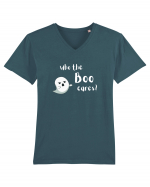 Who the boo cares? (alb)  Tricou mânecă scurtă guler V Bărbat Presenter