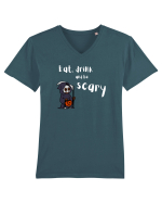 Eat, drink and be scary Tricou mânecă scurtă guler V Bărbat Presenter