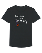 Eat, drink and be scary Tricou mânecă scurtă guler larg Bărbat Skater