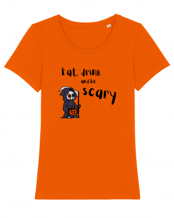 Eat, drink and be scary (negru)  Bright Orange