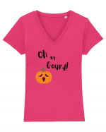 Oh my Gourd!  Tricou mânecă scurtă guler V Damă Evoker