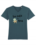 Too cute to spook (negru)  Tricou mânecă scurtă guler V Bărbat Presenter