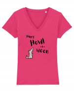 Happy Howl-o-ween  Tricou mânecă scurtă guler V Damă Evoker