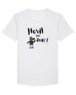 Howl you doin'? (negru)  Tricou mânecă scurtă guler larg Bărbat Skater