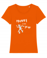 Mummy of the year (alb)  Tricou mânecă scurtă guler larg fitted Damă Expresser