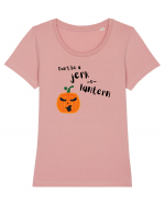 Don't be a jerk o lantern (negru)  Tricou mânecă scurtă guler larg fitted Damă Expresser