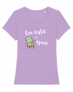 Too cute to spook (alb)  Tricou mânecă scurtă guler larg fitted Damă Expresser