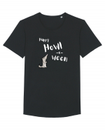 Happy Howl-o-ween  (alb)  Tricou mânecă scurtă guler larg Bărbat Skater