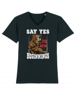 Say Yes To New Beginnings Tricou mânecă scurtă guler V Bărbat Presenter