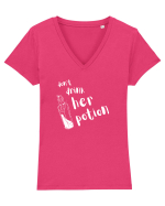 Don't drink her potion (alb)  Tricou mânecă scurtă guler V Damă Evoker