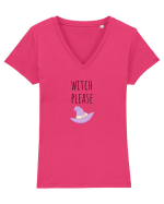 Witch Please (negru)  Tricou mânecă scurtă guler V Damă Evoker