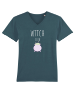 Witch Club Cauldron (alb)  Tricou mânecă scurtă guler V Bărbat Presenter