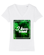 Travel Tricou mânecă scurtă guler V Damă Evoker