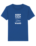Keep calm and carry a wand (alb)  Tricou mânecă scurtă  Copii Mini Creator