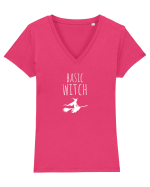 Basic Witch (alb)  Tricou mânecă scurtă guler V Damă Evoker