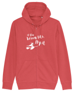 If the broom fits, fly it. (alb)  Hanorac cu fermoar Unisex Connector