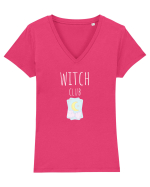 Witch Club Cards (alb)  Tricou mânecă scurtă guler V Damă Evoker