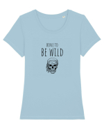 Bone to be Wild (negru)  Tricou mânecă scurtă guler larg fitted Damă Expresser