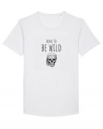 Bone to be Wild (negru)  Tricou mânecă scurtă guler larg Bărbat Skater