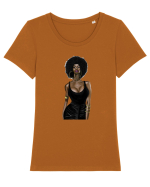 Afro Girl Tricou mânecă scurtă guler larg fitted Damă Expresser