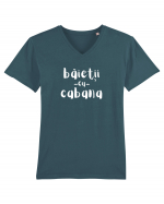 Băieții cu Cabana (alb)  Tricou mânecă scurtă guler V Bărbat Presenter