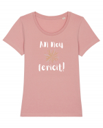 An Nou Fericit (artificii) alb Tricou mânecă scurtă guler larg fitted Damă Expresser