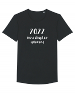 2022 New Chapter Unlocked (alb)  Tricou mânecă scurtă guler larg Bărbat Skater