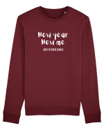 New Year, New Me and Other Jokes (alb)  Bluză mânecă lungă Unisex Rise