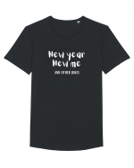 New Year, New Me and Other Jokes (alb)  Tricou mânecă scurtă guler larg Bărbat Skater