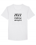 2022 Challenge Accepted (negru)  Tricou mânecă scurtă guler larg Bărbat Skater