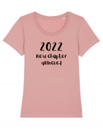 2022 New Chapter Unlocked (negru)  Tricou mânecă scurtă guler larg fitted Damă Expresser