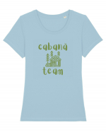 Cabană Team (verde)  Tricou mânecă scurtă guler larg fitted Damă Expresser