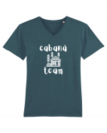 Cabană Team (alb)  Tricou mânecă scurtă guler V Bărbat Presenter