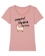 Camping? Alpaca my tent (negru)  Tricou mânecă scurtă guler larg fitted Damă Expresser