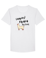 Camping? Alpaca my tent (negru)  Tricou mânecă scurtă guler larg Bărbat Skater