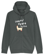 Camping? Alpaca my tent (alb)  Hanorac cu fermoar Unisex Connector