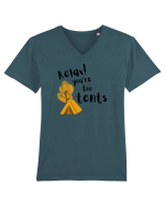 Relax! You're too tents (negru) Tricou mânecă scurtă guler V Bărbat Presenter