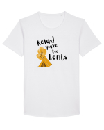 Relax! You're too tents (negru) Tricou mânecă scurtă guler larg Bărbat Skater