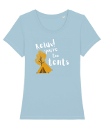 Relax! You're too tents (alb)  Tricou mânecă scurtă guler larg fitted Damă Expresser