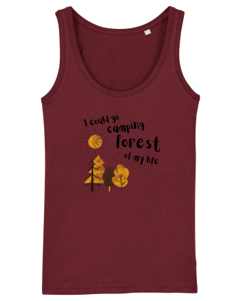 I could go camping forest of my life (black)  Burgundy