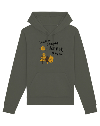 I could go camping forest of my life (black)  Khaki