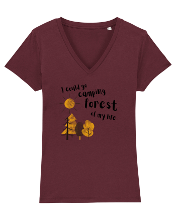 I could go camping forest of my life (black)  Burgundy