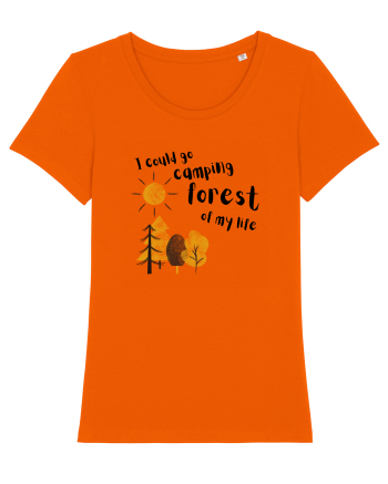 I could go camping forest of my life (black)  Bright Orange