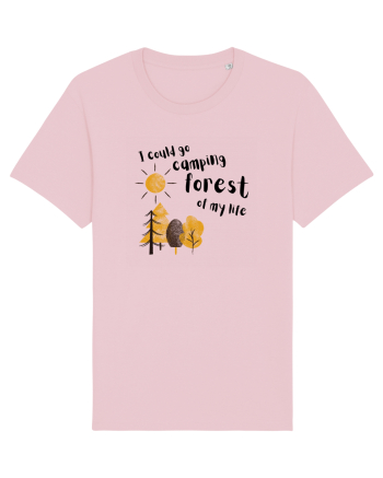 I could go camping forest of my life (black)  Cotton Pink
