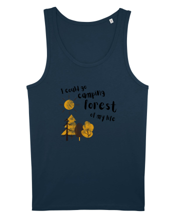 I could go camping forest of my life (black)  Navy