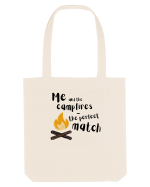 Me and the campfires - the perfect match (negru)  Sacoșă textilă