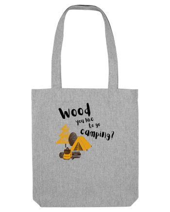 Wood you like to go camping? (negru)  Heather Grey