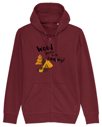 Wood you like to go camping? (negru)  Burgundy