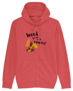 Wood you like to go camping? (negru)  Hanorac cu fermoar Unisex Connector