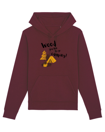 Wood you like to go camping? (negru)  Burgundy